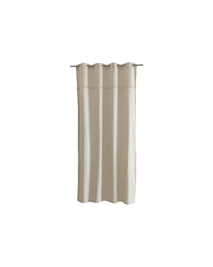RIDEAU COTON FLAMME A FRANGES 140X260CM