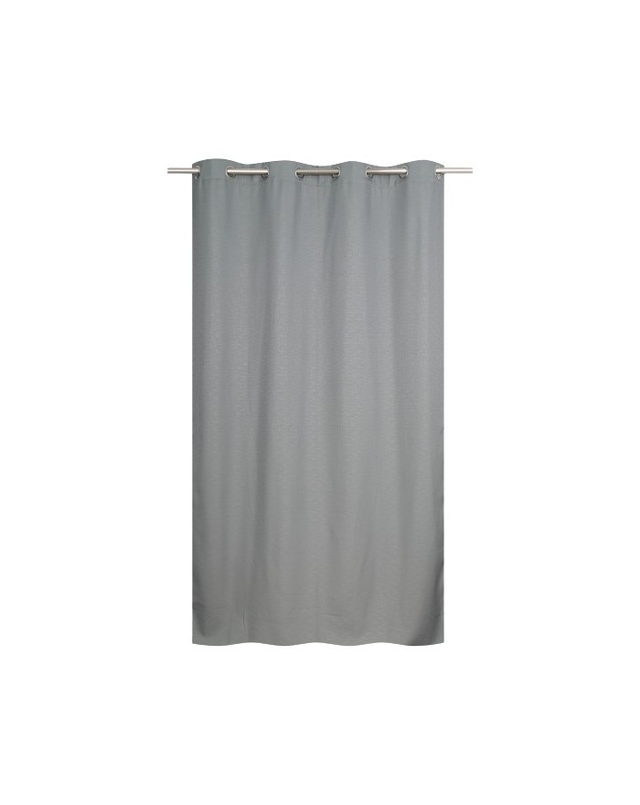 RIDEAU OCCULTANT THERMIQUE DOUBLE MAILLE POLAIRE GRIS 140X240CM