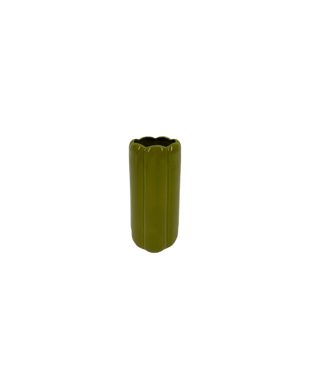 VASE CYLINDRIQUE  FESTONNE HT 20 CM