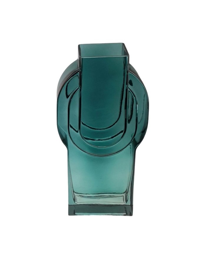 VASE VERRE VINTAGE GEOMETRIQUE H34CM