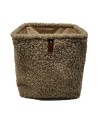 PANIER CUBE  BOUCLETTE BEIGE 31X31X31CM