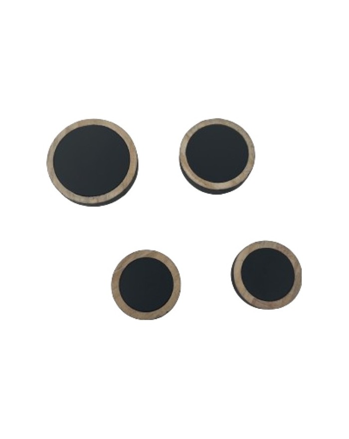 LOT DE 4 PATERES  NOIR DIA 7/6/5 CM