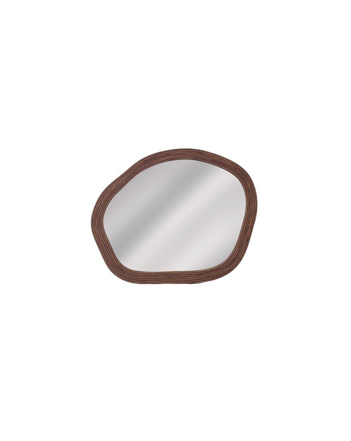 MIROIR ORGANIQUE  ROTIN FONCE  50X40 CM