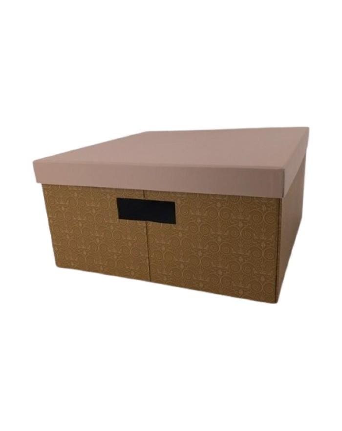 BOITE COUVERCLE  CARTON RECYCLE  IMPRIME 31X31X15CM
