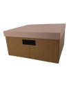 BOITE COUVERCLE  CARTON RECYCLE  IMPRIME 31X31X15CM