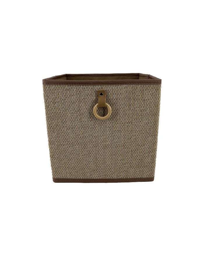 CUBE PLIABLE  BAMBOU TRESSE  31X31X31CM