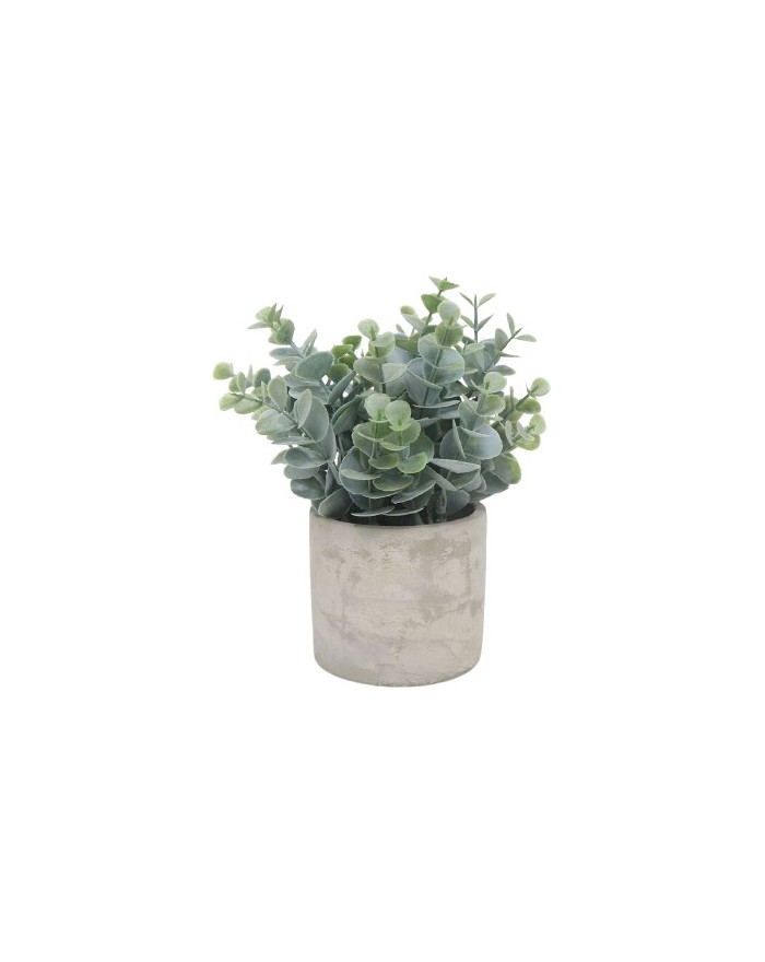 PLANTE ARTIFICIELLE POT CIMENT H19CM