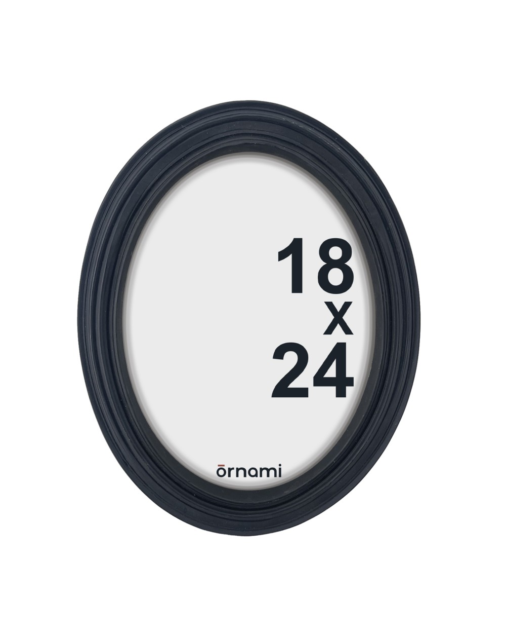 CADRE PHOTO RESINE OVALE NOIR 18X23CM