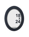 CADRE PHOTO RESINE OVALE NOIR 18X23CM