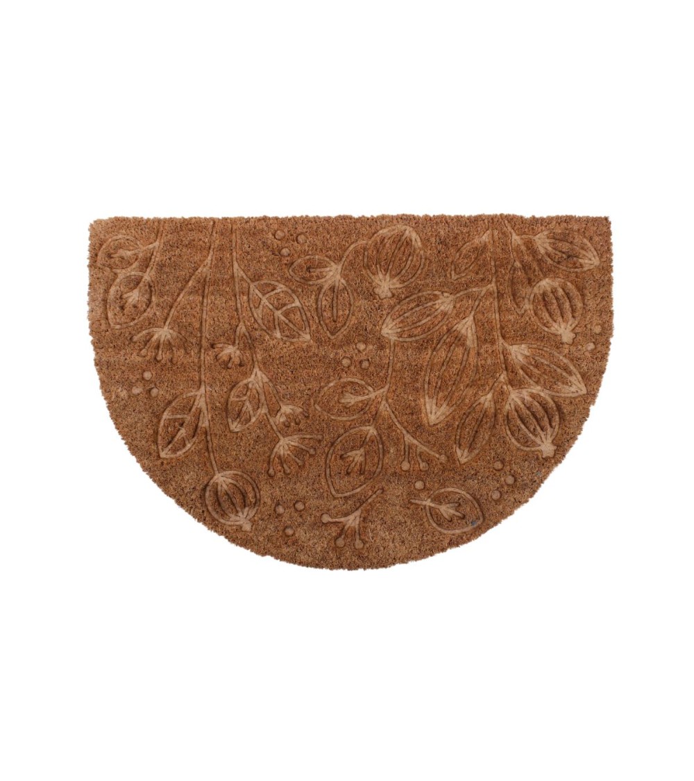 PAILLASSON COCO DEMI LUNE 40X60 CM EMBOSSE MOTIF FLORAL