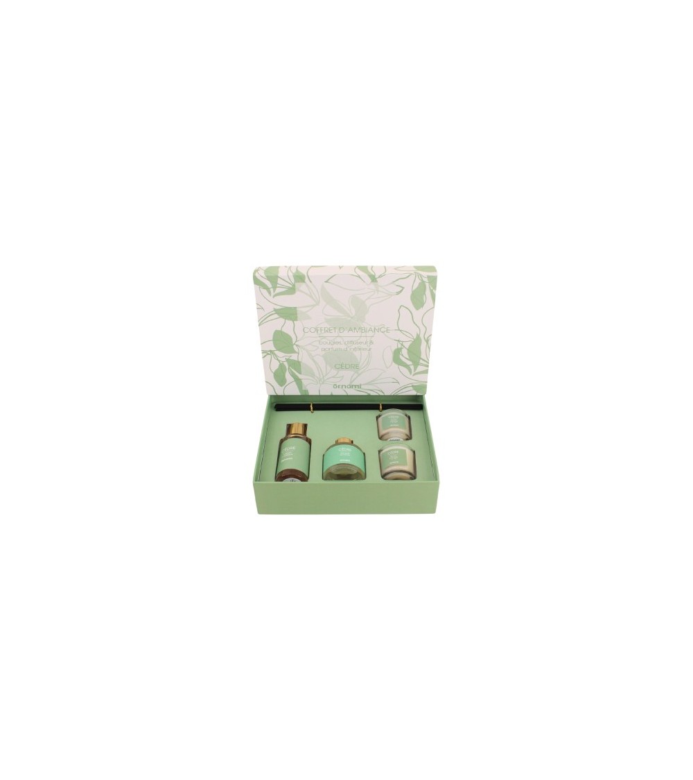 COFFRET 2 SENTEURS MAISON ET 2 BOUGIES CEDRE