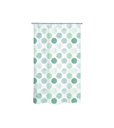 RIDEAU DOUCHE  POLYESTER PASTILLES 180X200CM