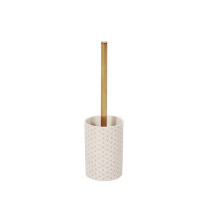 BROSSE WC  CERAMIQUE MOTIFS OR 9X36X9CM