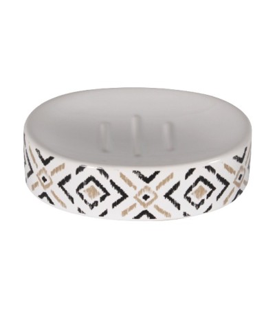 PORTE SAVON  CERAMIQUE IMPRIME ETHNIQUE