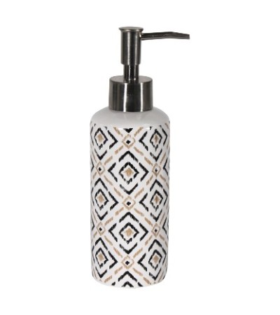 DISTRIBUTEUR SAVON CERAMIQUE IMPRIME ETHNIQUE