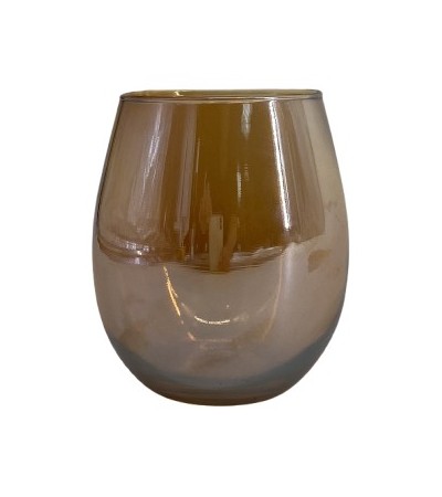 PHOTOPHORE VERRE IRISE AMBRE 11CM