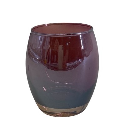 PHOTOPHORE VERRE IRISE AUBERGINE 9CM