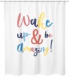 RIDEAU DOUCHE  POLYESTER WAKE UP"180X200CM                          "