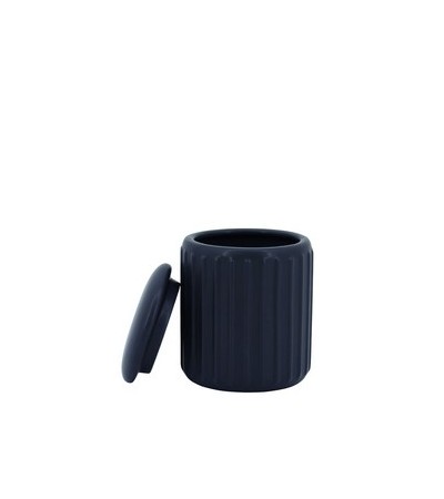 POT A COTON CERAMIQUE RELIEF NOIR