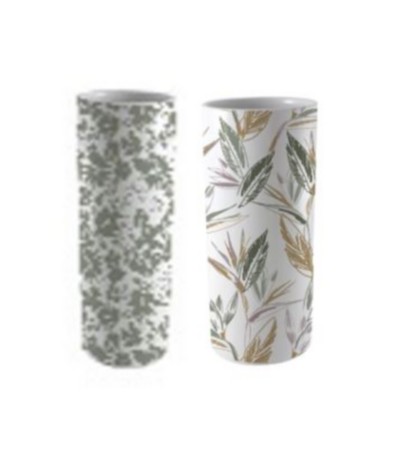 VASE CERAM.FLEURS  DIA 9 HT 19.5 CM