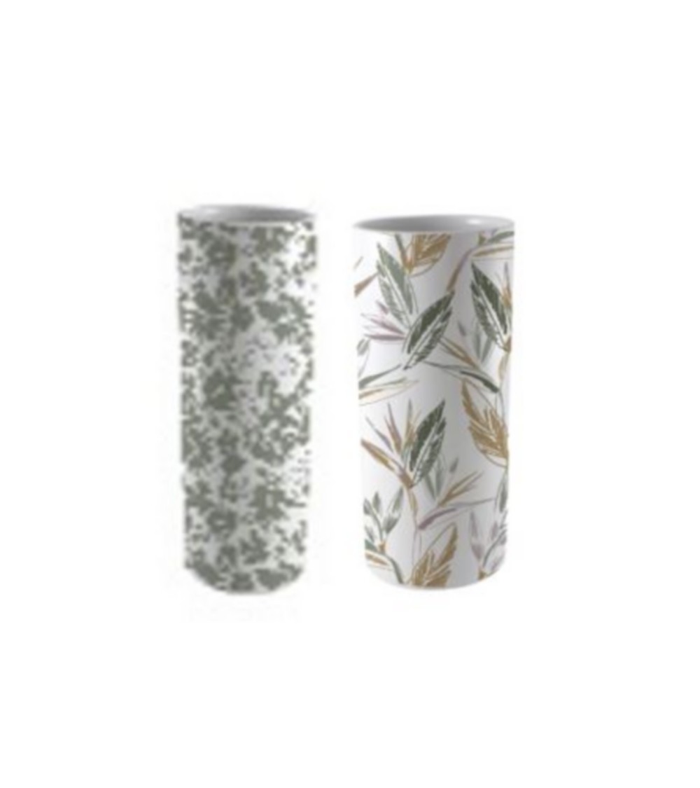 VASE CERAM.FLEURS  DIA 9 HT 19.5 CM