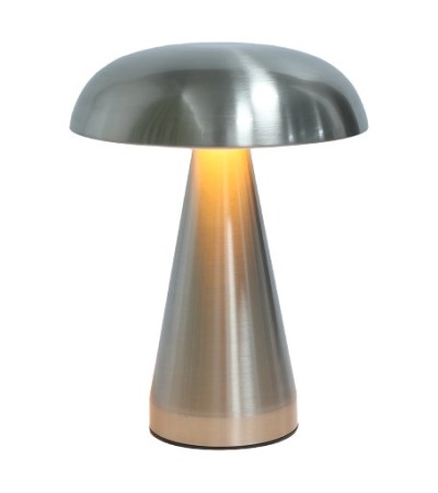 LAMPE USB  TACTILE  CHAMPIGNON ARGENT  HT 20CM