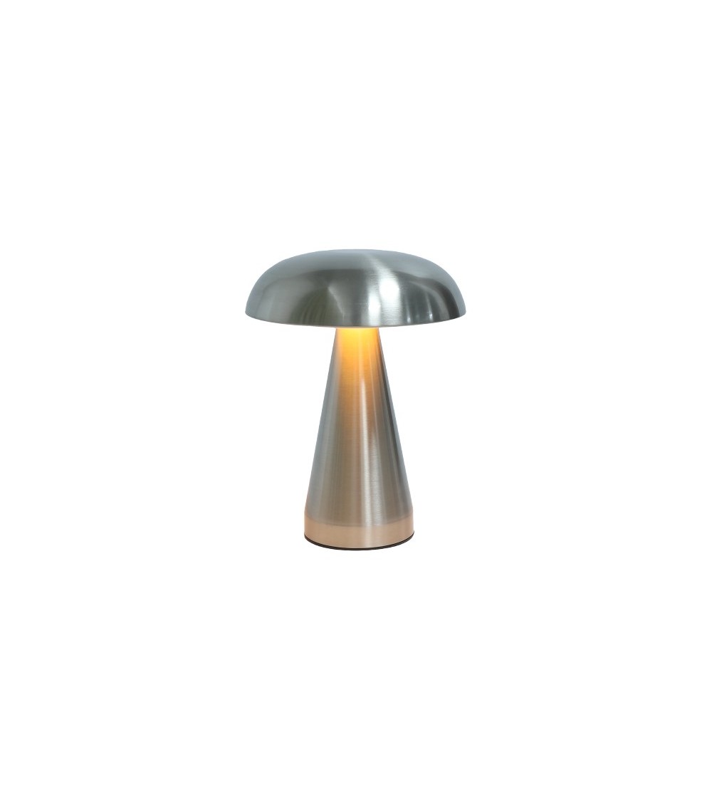 LAMPE USB  TACTILE  CHAMPIGNON ARGENT  HT 20CM