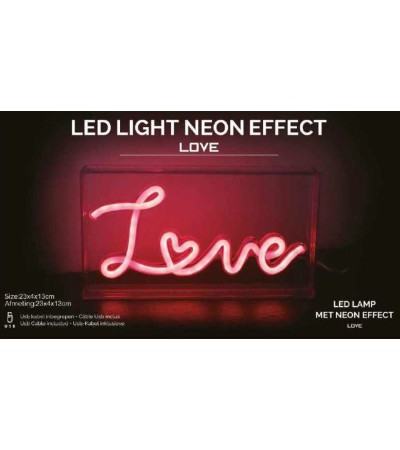 CADRE NEON LOVE USB 23X13CM