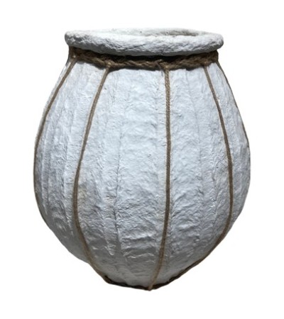 VASE PAPIER MACHE DECO JUTE D30XH35CM