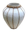 VASE PAPIER MACHE DECO JUTE D23XH25CM