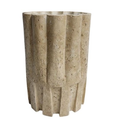VASE COROLLE IMITATION TRAVERTIN H22 CM