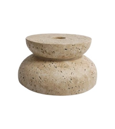 BOUGEOIR IMITATION TRAVERTIN  D13,7 X H 7CM