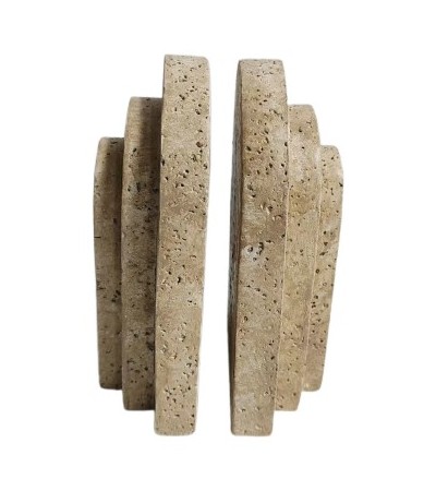 SERRE-LIVRES IMIT.TRAVERTIN  ARCHE 13X17 CM