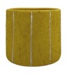 CACHE POT CIMENT JAUNE  LIGNES 10CM