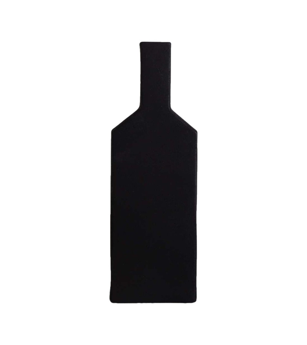 VASE BOUTEILLE GEOM GRES NOIR  48CM