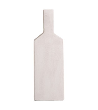 VASE BOUTEILLE GEOM GRES BLANC  48CM