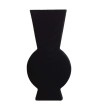 VASE GEOMETRIQUE GRES NOIR  38CM