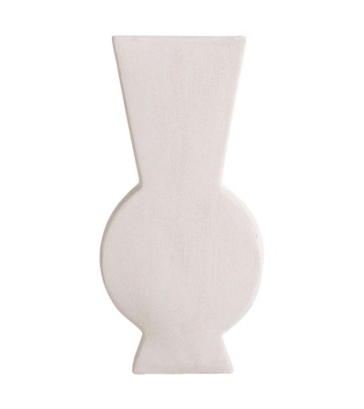 VASE GEOM GRES BLANC  38CM