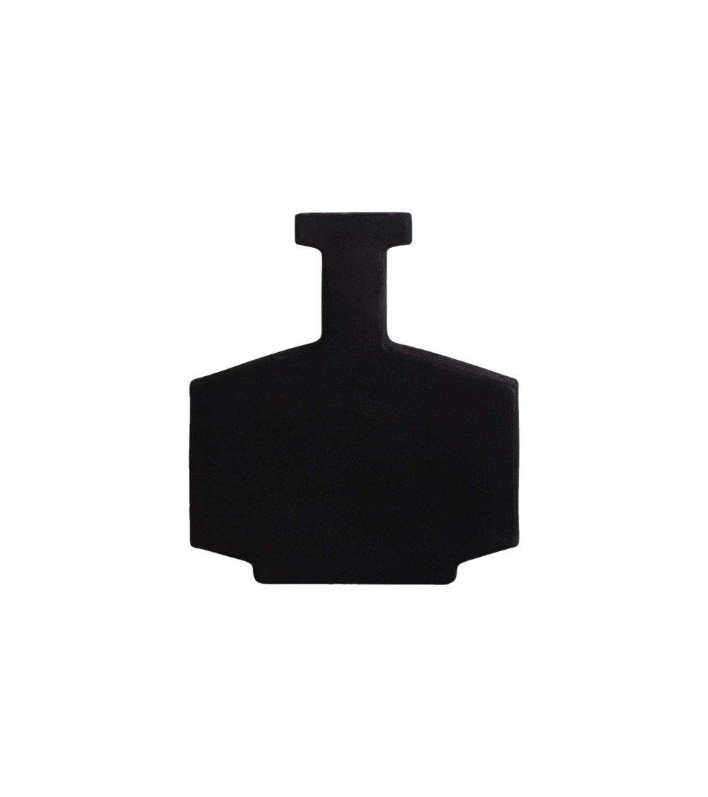 VASE FLACON GRES NOIR  30CM