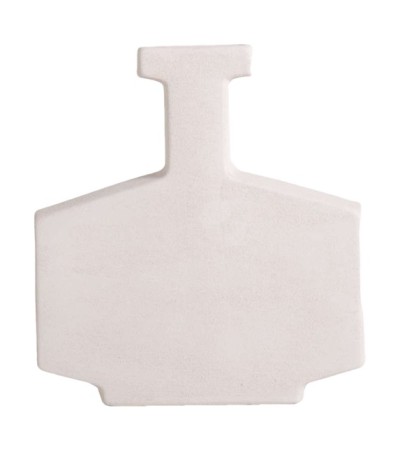 VASE FLACON GRES BLANC  30CM