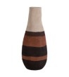VASE BOUTEILLE GRES BANDES COULEUR  45CM
