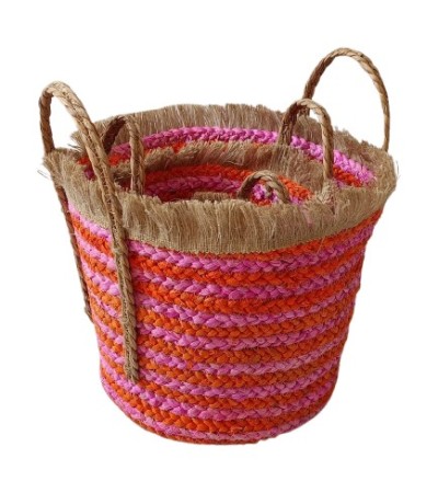 PANIERS RONDS  ANSES JONC DE MER  S/ 3