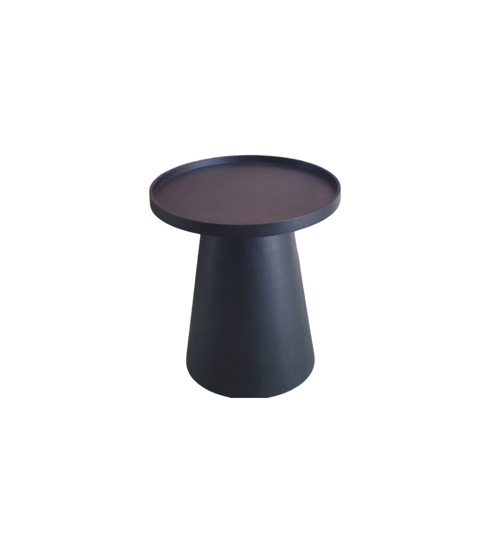 TABLE BOUT DE CANAPE DIAM 45  PIED CONIQUE NOIR