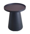TABLE BOUT DE CANAPE DIAM 45  PIED CONIQUE NOIR