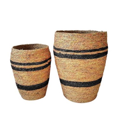 PANIERS  RAYURES HERBES MARINES S/ 2