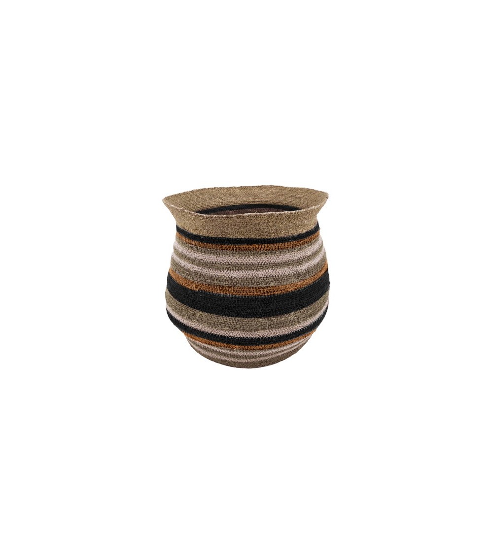 PANIER AMPHORE JONC DE MER RAYE