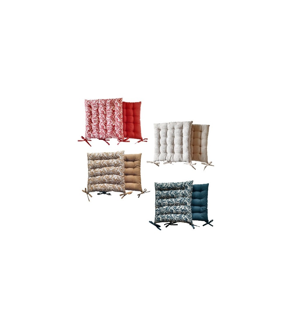 BOX 24 GALETTES CHAISE HARUKA COTON IMPR 4 COLORIS ASSORTIS