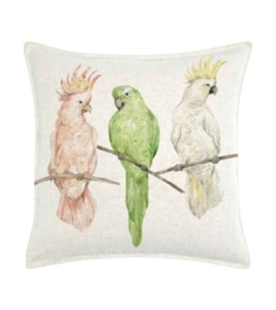 COUSSIN SERAM COTON IMPRIME PERROQUETS