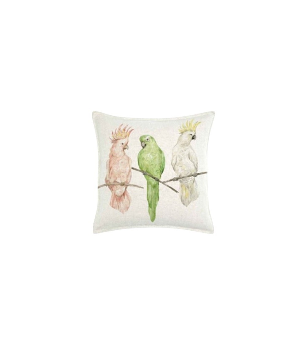 COUSSIN SERAM COTON IMPRIME PERROQUETS