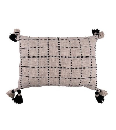 COUSSIN COTON TISSE A POMPONS 30X50CM